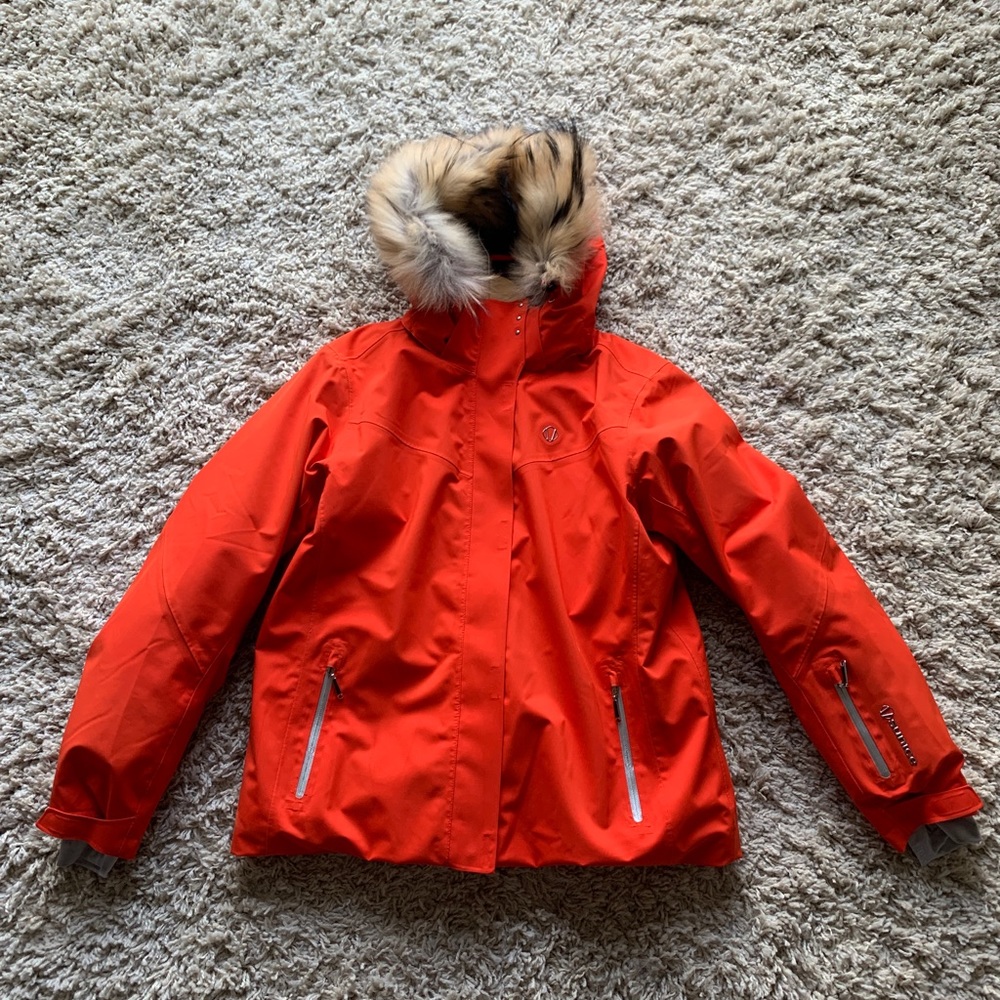Sunice Womens insulated ski jacket. Orange size 12